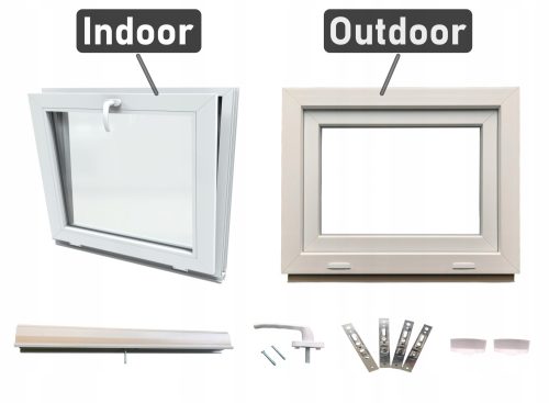 Warmweißes PVC-Kippfenster 80x50 800x500 neu