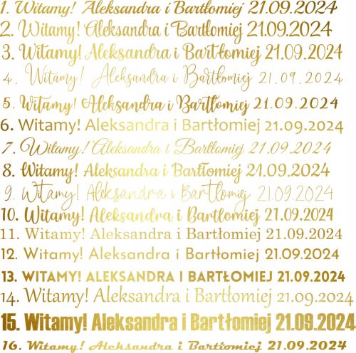  Namensaufkleber mit Namen, Ihre Aufschrift, 1 Stück, Personalisierung mit Datum, Hochzeit, Feiertage