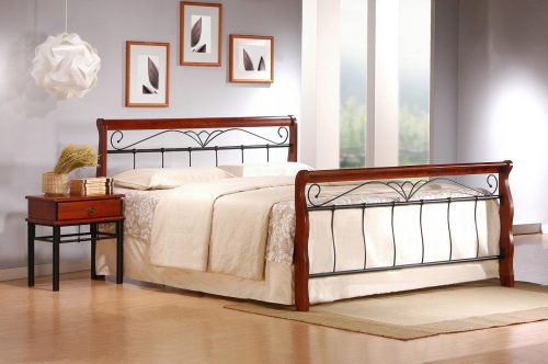  Halmar Veronica Metall-Doppelbett 160x200 Kirsche