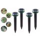  SET MIT 4 STARKEN Abwehrmitteln gegen Maulwürfe, Wühlmäuse, Mäuse, Nagetiere, Solar, 4 Stück