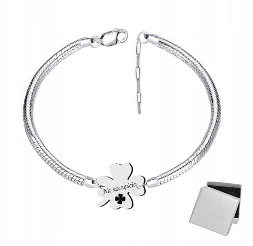  PANDO GLÜCKSKLEE-ARMBAND, 925 SILBER, DICKE KETTE