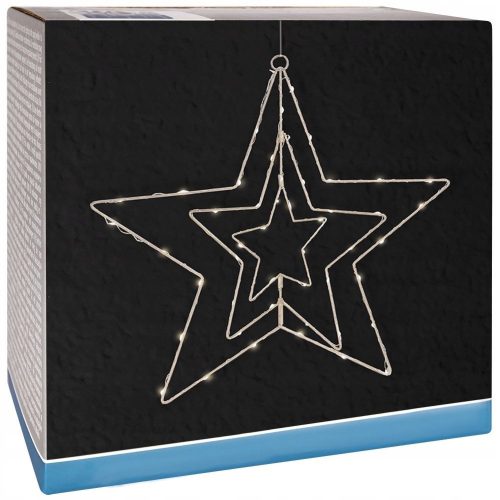  Stern 50 LED Weihnachtsdekoration 60cm Silber n
