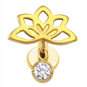  GOLD LABRET OHRRING HELIX ZIRKONIA TITAN 1,2/7