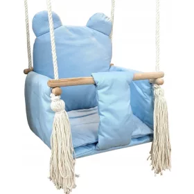    LULLABY BABY BLAU SCHAUKEL FÜR KINDER HAUS GARTEN SAMT SICHERHEITSGURTE