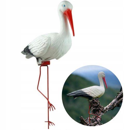  GARTENSTORCH, STEHEND, DEKORATIVE FIGUR FÜR DEN GARTEN, EINSTECKBARER VOGEL, DEKO