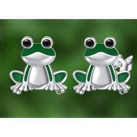  Frosch-Ohrringe, wunderschöne silberne Ohrstecker