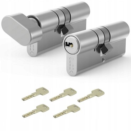 SET AUS 2 TÜREINSÄTZEN MIT KNOPF GERDA EVO SATIN-NICKEL 35/50 + G35/50