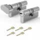 SET AUS 2 TÜREINSÄTZEN MIT KNOPF GERDA EVO SATIN-NICKEL 35/50 + G35/50