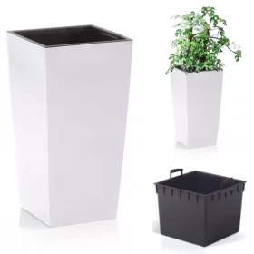    Prosperplast Blumentopf 32,5 cm x 32,5 x 61 cm Durchmesser 35 cm Kunststoff weiß