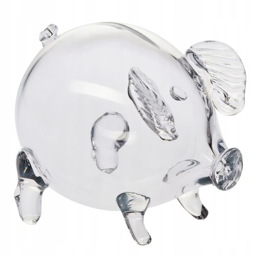  KROSNO Sparschwein aus Glas, transparent, glatt und leicht zu zerbrechen