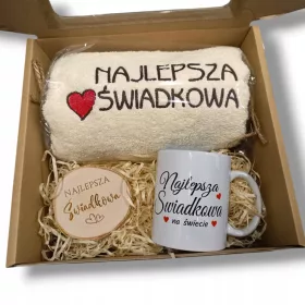    Ein GESCHENK für eine Trauzeugin, ein Dankeschön-Handtuch, ein Tassenset