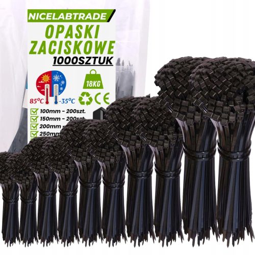 NiceLabTradeOffizieller Kabelbinder 3,6 mm x 300 mm 1000 Stk.