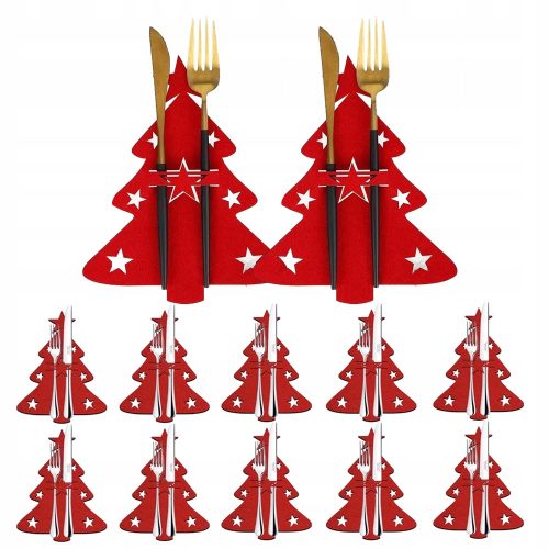  Weihnachtsbesteckhalter, roter Weihnachtsbaum, 12-tlg