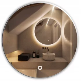    Runder Spiegel, 100 LEDs, beleuchtet, Touch-Schalter, Badezimmer, LED-Kreis