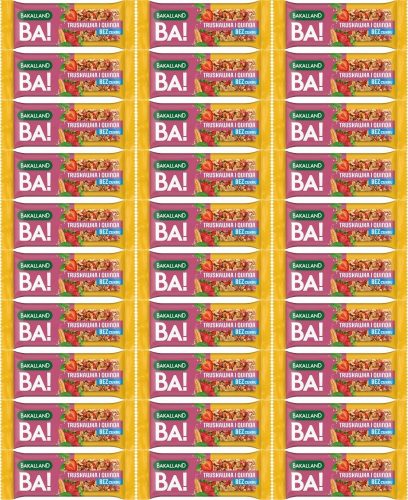 50x Bakalland BA! Zerealienriegel, Erdbeer-Quinoa, ohne Zucker, 30g