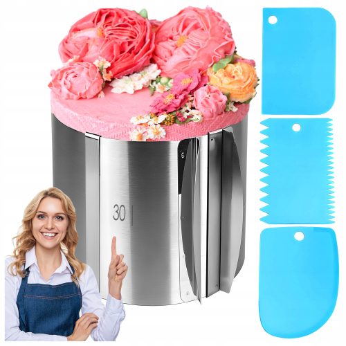 Elitehoff Kuchenform 30 x 15 cm + DEKO-Spachtel für Kuchen und Sahnetorten - 3 Stk