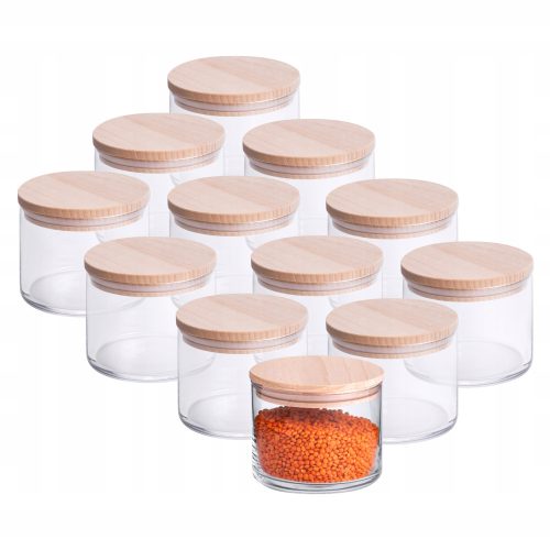 Lebensmittelbehälter Glasbehälter für Gewürze, Salz, Kaffee, 400 ml x 12