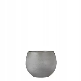    Mica Decorations Blumentopf 18 cm x 18 x 15 cm, Keramik in Grau- und Silbertönen