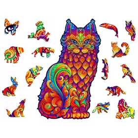    Premium 3D-Holzpuzzle für Erwachsene Katze für Weihnachten und Geburtstag
