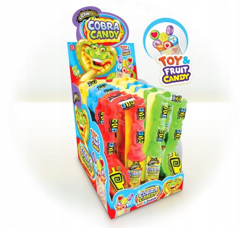 JOHNY BEE COBRA CANDY Schlange-Form Süßigkeiten mit Tutti Frutti Geschmack
