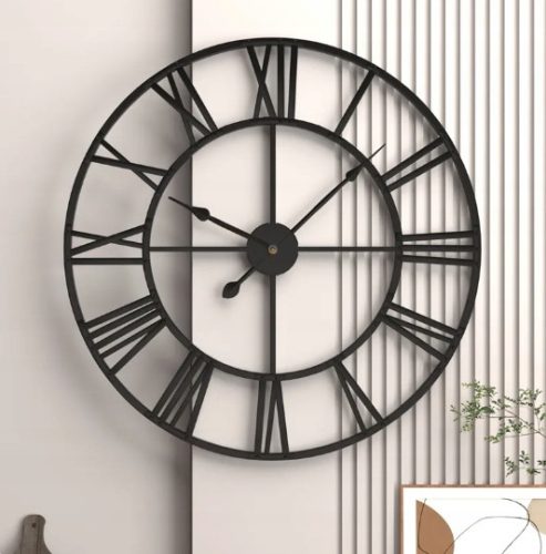 Uhr für zu Hause Loft-Wanduhr schwarz 50cm