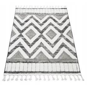    Zotteliger Boho-Teppich für das Wohnzimmer, weich, Paar mit Fransen, 60 x 100 cm