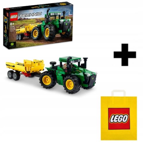  LEGO Technic John Deere 9620R 4WD Traktor 42136 + LEGO Papier-Geschenktüte mittlere Größe M 41x34x12 cm