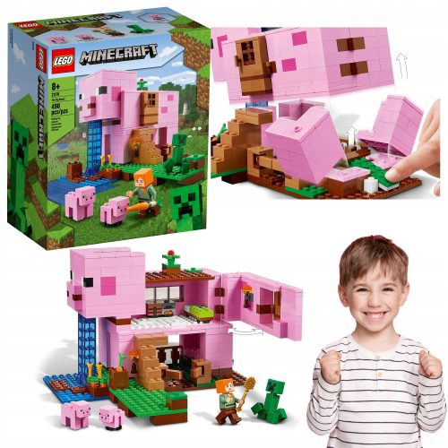  LEGO MINECRAFT KREATIVES SCHWEINEFÖRMIGES HAUS MIT EXPLOSIONSFUNKTION NEU