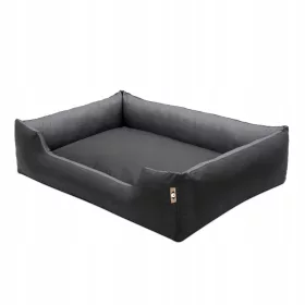    HUNDEBETT 100/75 cm XXL bequemes Sofa, abnehmbar SCHWARZ + GRAPHIT