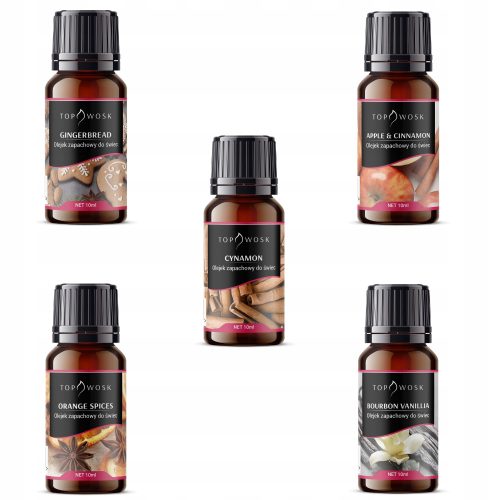 Ätherische Duftöle TopWax APPLE&CINNAMON Duftöl 10 ml + 4 weitere Produkte