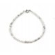  Armband, natürliches weißes HOWLIT-Magnesit, facettierte Kugeln, 3 mm