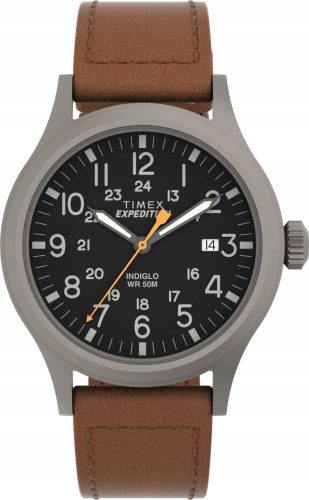  Timex Expedition Scout Herrenuhr, INDIGLO-Hintergrundbeleuchtung, WR50-Lederarmband