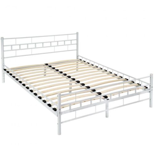  TecTake 1 Metall-Doppelbett 140x200 weiß