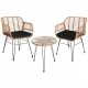  TecTake Tisch und Stühle, Kunststoff 1, Beige und Braun