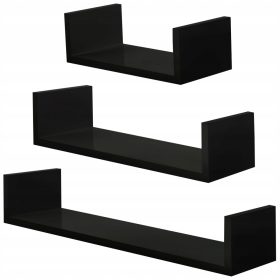  TecTake MDF-Regal 60 x 15 cm schwarz