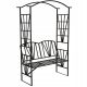  Pergola Metall TecTake Bogen mit Bank 210 cm
