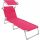  TecTake 403419 Liegestuhl, Metall, Pink und Lila