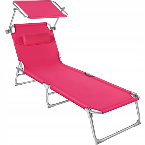  TecTake 403419 Liegestuhl, Metall, Pink und Lila