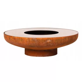    Gartenfeuerstelle mit Brettschale Lagerfeuergrill mit Tischplatte Poa 75cm