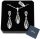  Durchbrochenes Silber-Schmuckset mit Zirkonoxid, 925er Silber