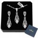 Durchbrochenes Silber-Schmuckset mit Zirkonoxid, 925er Silber