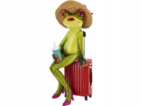  Dekofigur 17 x 7 x 6 cm - Frosch mit Koffer Tourist