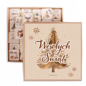    Weihnachtsschokolade in einer Kraftbox, Weihnachtssüßigkeiten, 50 Stück