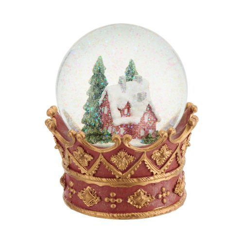  Weihnachts-Glaskugel mit Spieluhr, Höhe 14 cm, HOLY TIME VILLA ITALIA