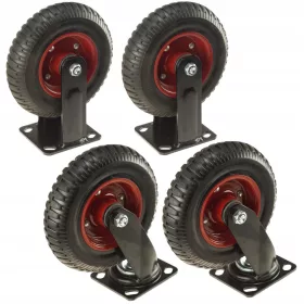   2× TROLLEY-RAD, DREHBAR, DREHBÜHNEN, 200 x 50 MM, RAD, 235 KG LAGER + 2× TROLLEY-RAD, VOLLSTÄNDIG FESTE PLATTFORMEN, 200 x 50 MM, RAD, 235 KG, MIT LAGER