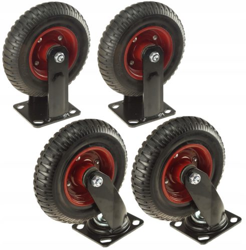 2× TROLLEY-RAD, DREHBAR, DREHBÜHNEN, 200 x 50 MM, RAD, 235 KG LAGER + 2× TROLLEY-RAD, VOLLSTÄNDIG FESTE PLATTFORMEN, 200 x 50 MM, RAD, 235 KG, MIT LAGER