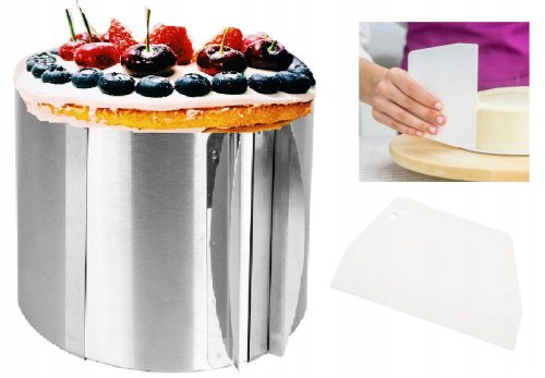 Kuchenform 15,5, Durchmesser 30 cm + Spatel und Schaber zum Glätten der Sahnetortenmasse