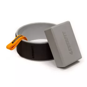  4EVERFIT 3in1 Yoga-Set, Knöchelriemen, Yoga-Rad