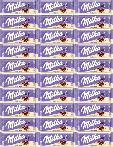 Milka Bubbly Milk & White – Luftige Milchschokolade mit Weißer Schokolade, 95g, 30er Pack