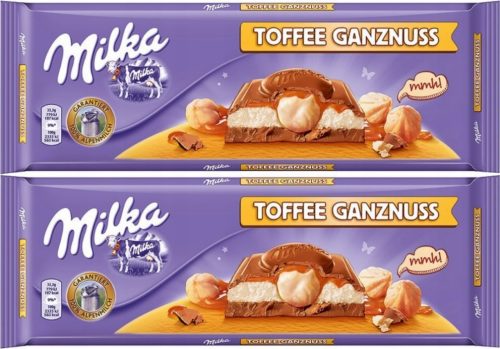 Milka Alpenmilch Schokolade mit Karamell & Haselnüssen, 300g Doppelpack